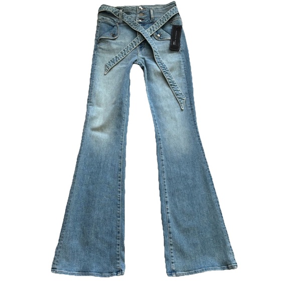 Veronica Beard Denim - VERONICA BEARD NWT GISELLE EXTRA HIGH RISE SKINNY FLARE Hippie Trendy Chic Boho